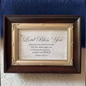 Roman Lord Bless You Music Box Amazing Grace Photo Frame Keepsake NWT